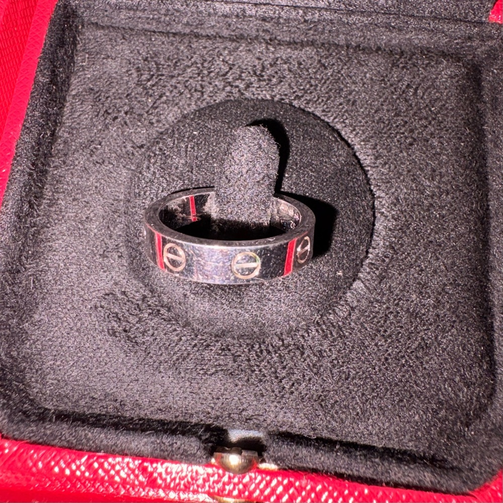 Cartier White Gold Love Ring with Signature Screw Motif (Authentic Cartier) - Picture 2 of 5
